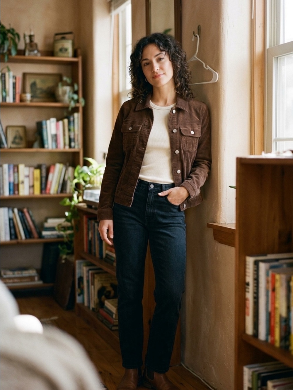 Old Navy Brown Corduroy Jean Jacket (Deep autumn)